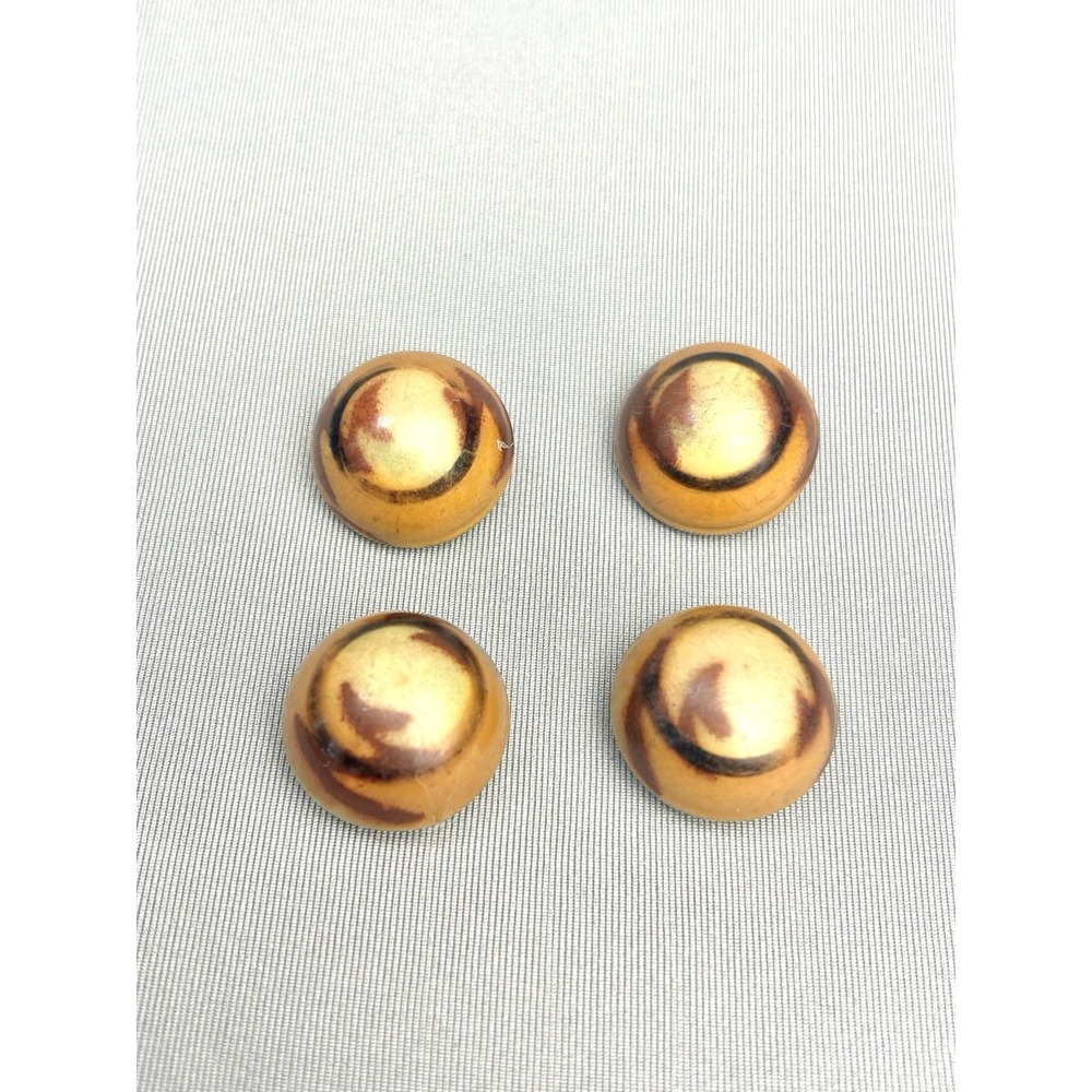 Vintage Caramel Swirl Large Dome Buttons Set Of 4 Possible Vegetable Ivory